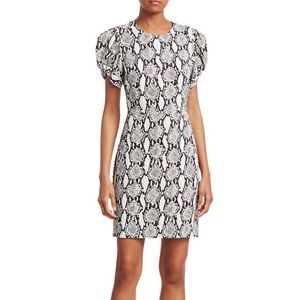 A.L.C. Brinley Puff-Sleeve Snake Print Sheath Dress 4